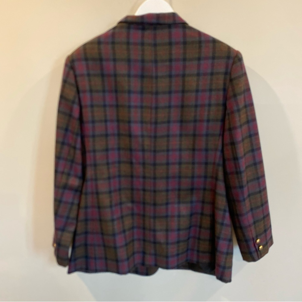 N Touch Plaid Wool Blazer Jacket Womens Size 16 Gold Buttons Pockets Vintage - Picture 6 of 6